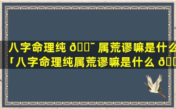 八字命理纯 🐯 属荒谬嘛是什么「八字命理纯属荒谬嘛是什么 🐴 意思」